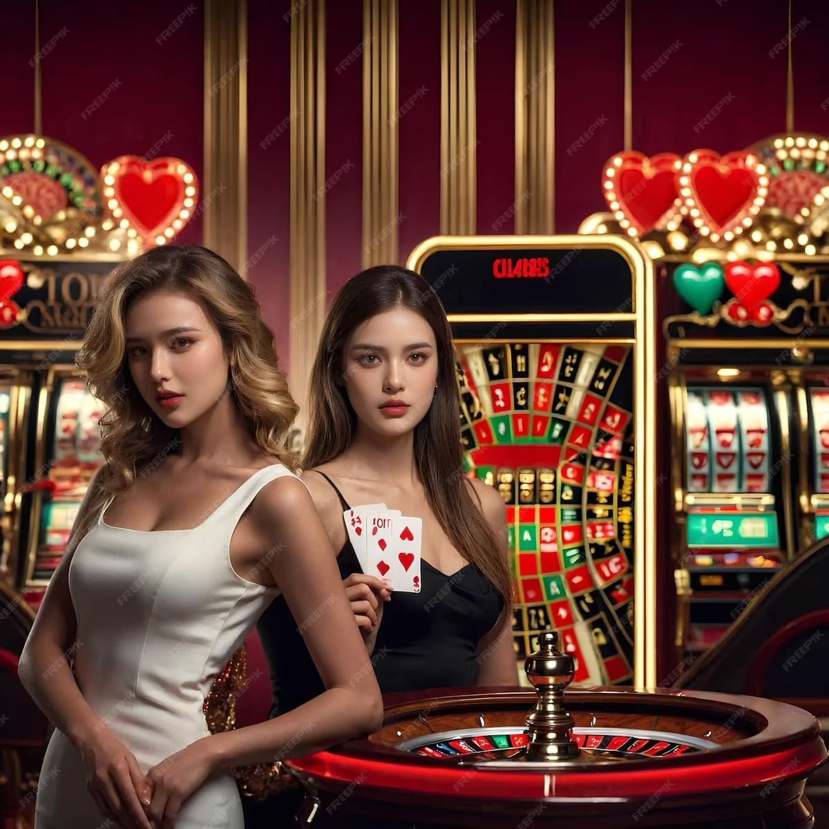 Mesin slot online populer dengan tema warna merah dan symbol klasik jackpot